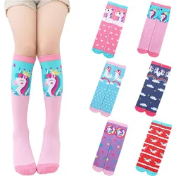 Multipack Cotton Kids High Knee Socks For Girls Lovely Children Long Socks Comfortable Knitted Jacquard Sock Long Tube Leg Warm