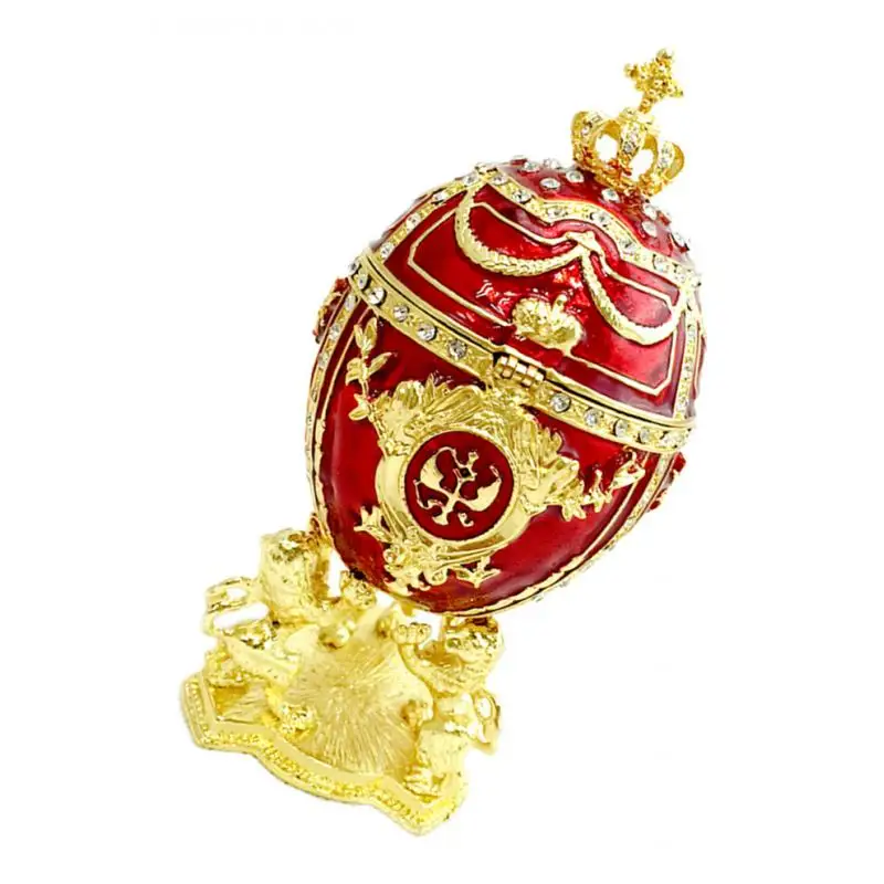 

Enameled Egg Shape Jewelry Decor Ears Jewelry Container Case