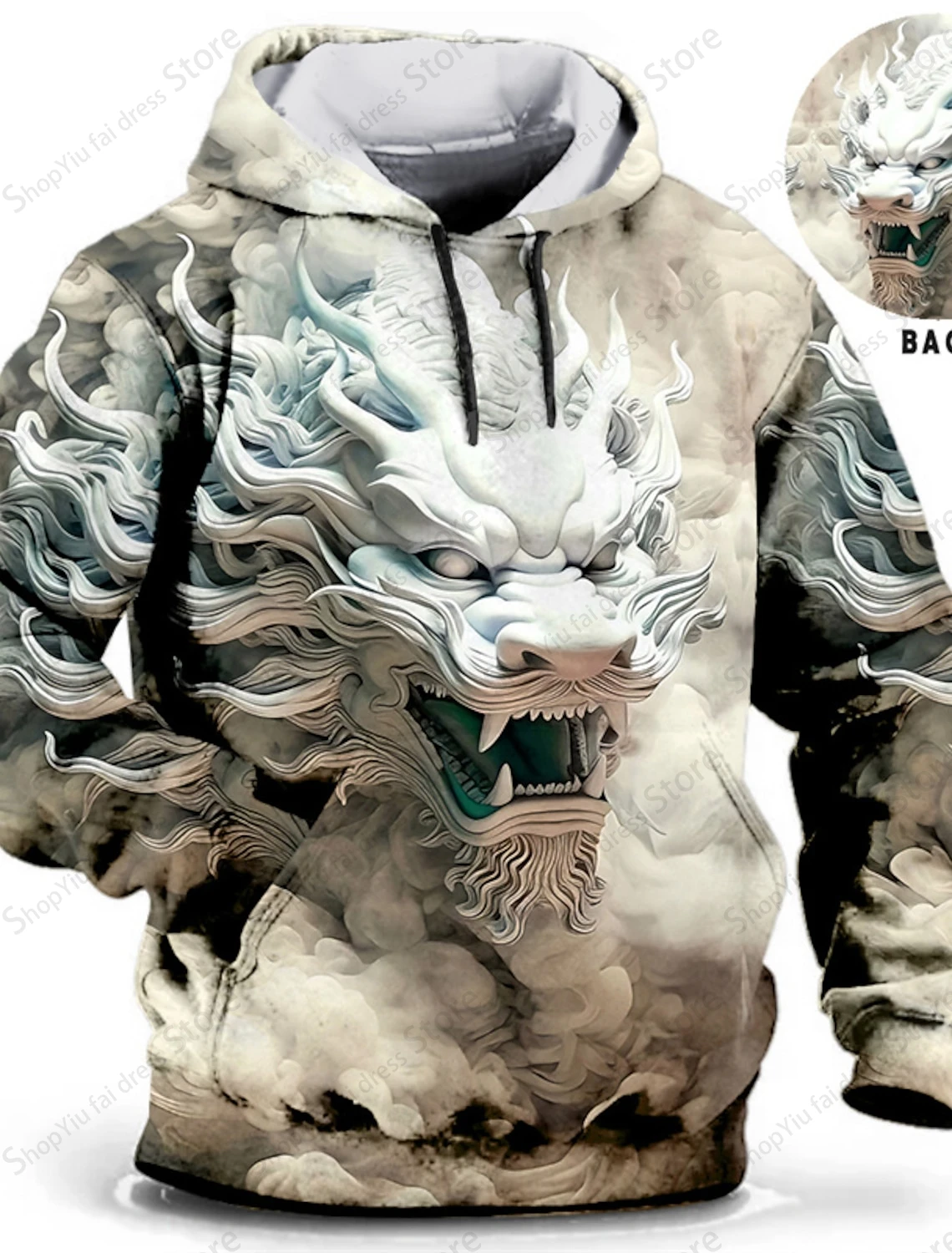 Animal Dragon 3d Print Graphic Hoodies Men Fashion Oversized Hoodies Boy Coat Women Sweats Moletom Mens Clothes Winter Tracksuit