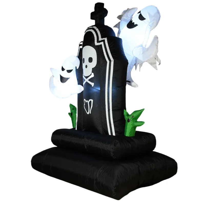 

Halloween Inflatable Ghost Tombstone Gas Model LED Glowing Garden Lawn Halloween Horror Atmosphere Decoration