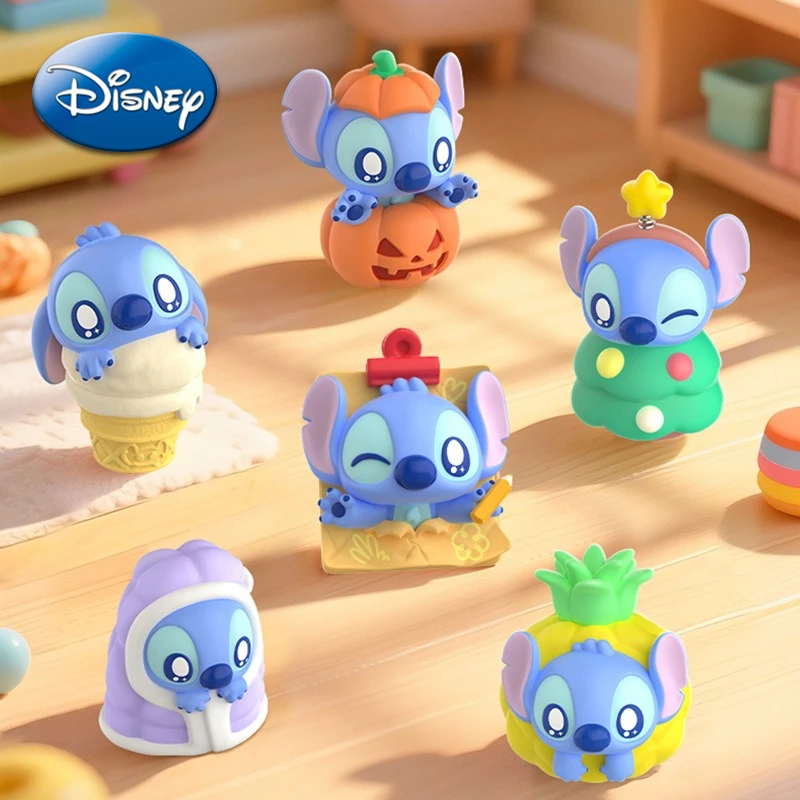 

Disney Stitch Fridge Magnet Blind Bag Magnetic Attraction Figurine Desktop Ornament Mini Doll Toy Gifts Blind Box Mystery Box
