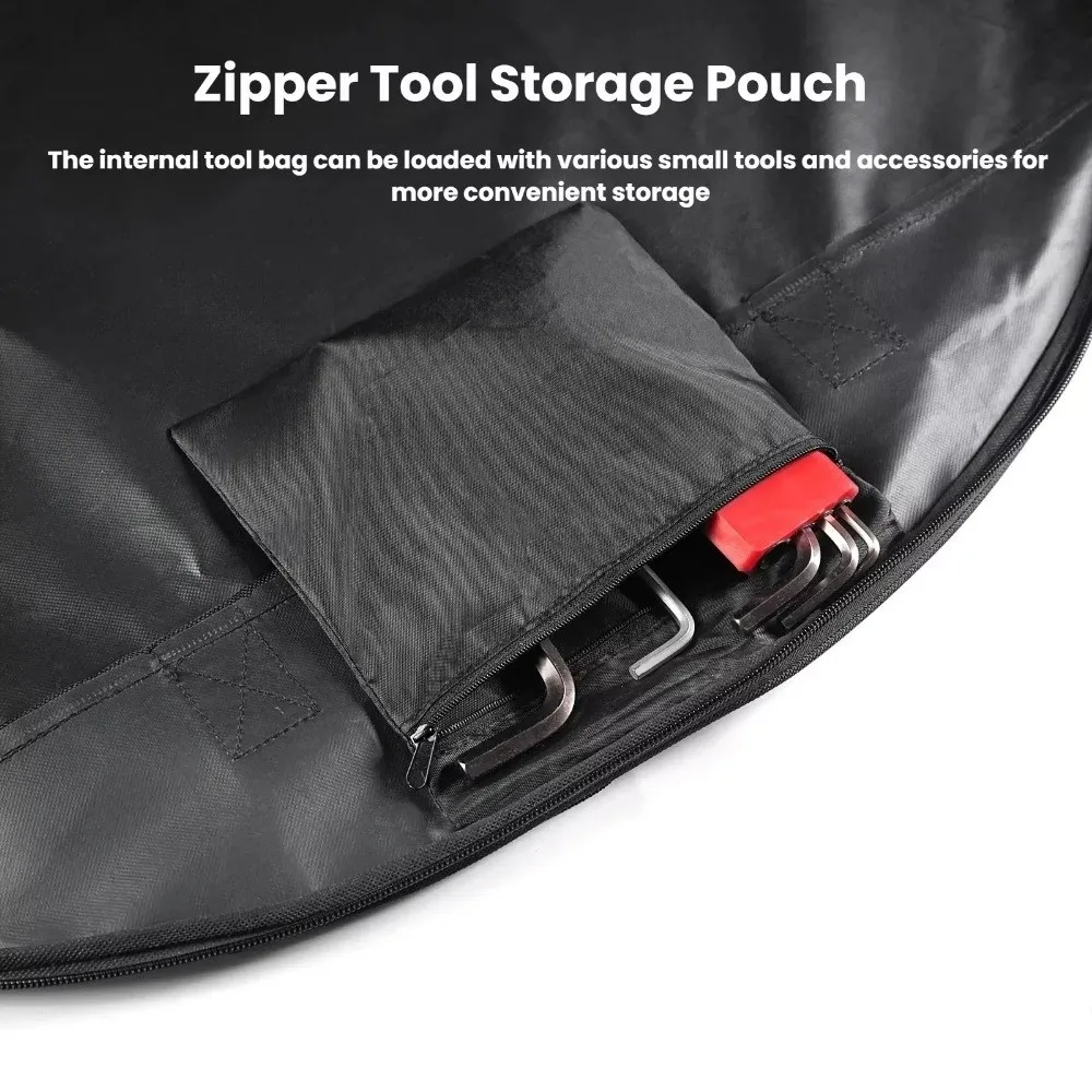 Outdoor Bicycle Tire Storage Bag Black Sports Wheel Carry Bag Cover Nylon Rainproof Wheel Bag Suitable for 26/27.5/29 Inch