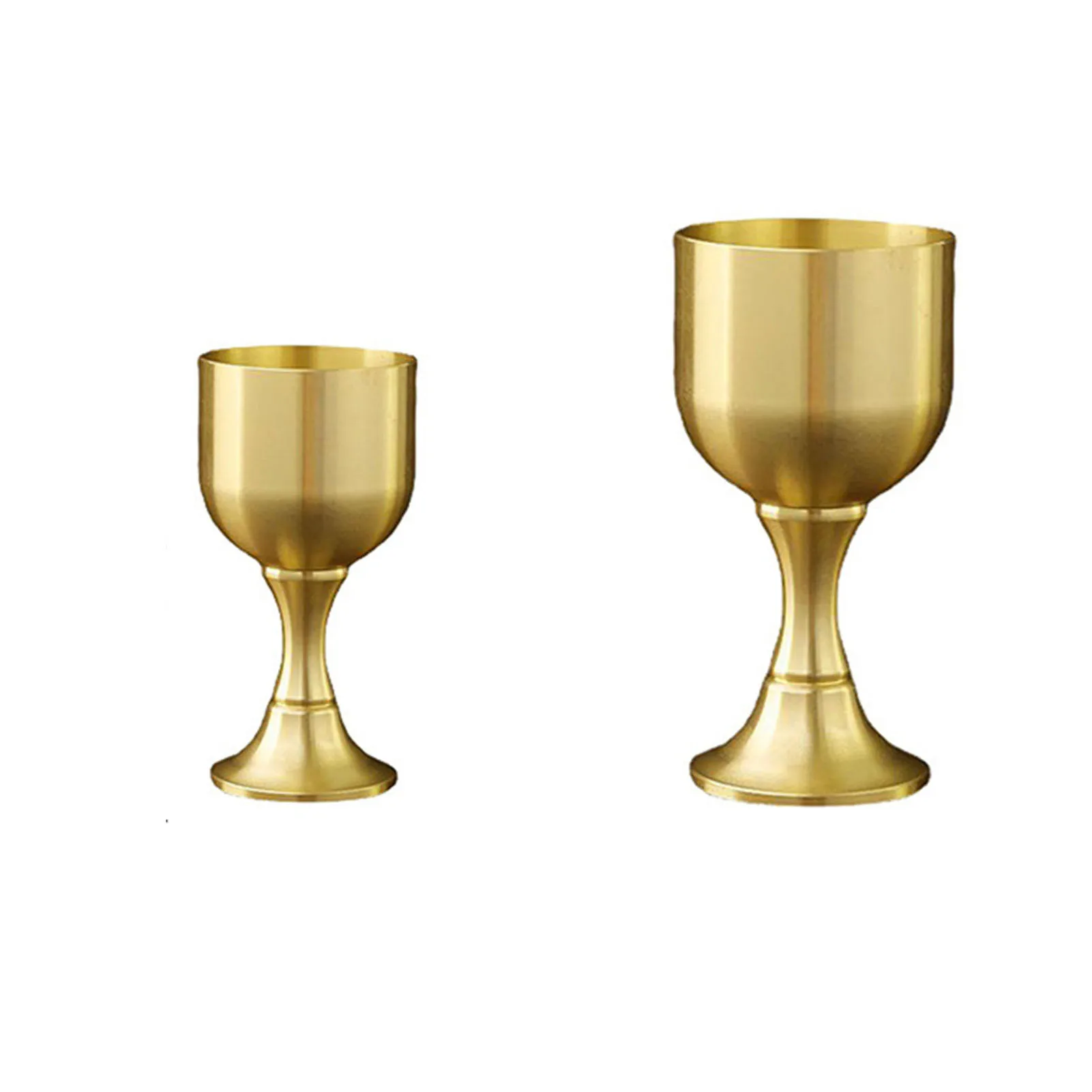 Pure Copper Chalice Cup Cocktail Glass Wine Goblet Brass Beverage Brass Goblet Metal Liquor Tumbler For Party Home Decoration