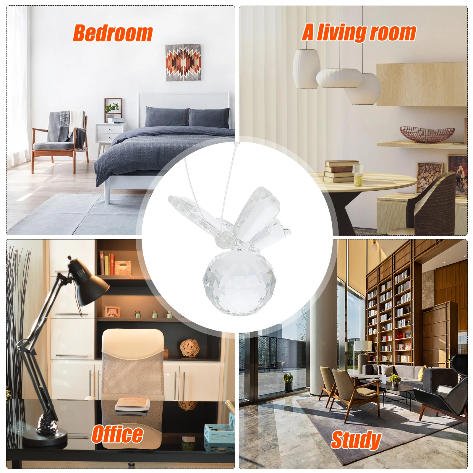 

1Pcs Crystal Butterfly Sculpture Multi-Purpose Decoration Romantic Atmosphere for Party Balcony Desktop Ornament