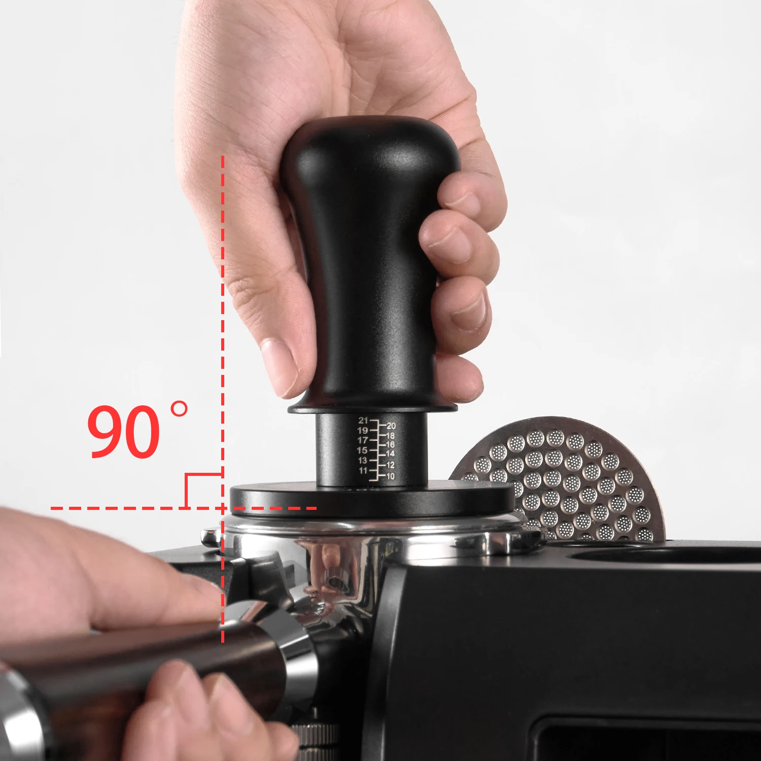 باريستا مكبس ذاتي التسوية زنبركي محمل قهوة اسبريسو ضغط ثابت 30 رطل مع مقياس واضح 51 مللي متر 53 مللي متر 58 مللي متر