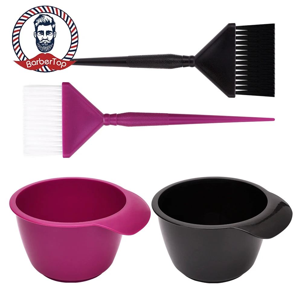 

2PCS/Set Professional Hair Dye Color Brush Bowl Set Dye Mixer Hair Tint Dying Coloring Mixing Bowls Hairdressing Styling Tools