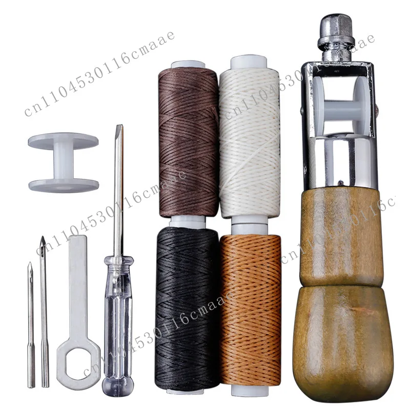 Leather  Sewing Machine, Straight Hook  Leather Goods Hand Stitcher Tool Thousand Pieces Through Leather Art Stitching Needles
