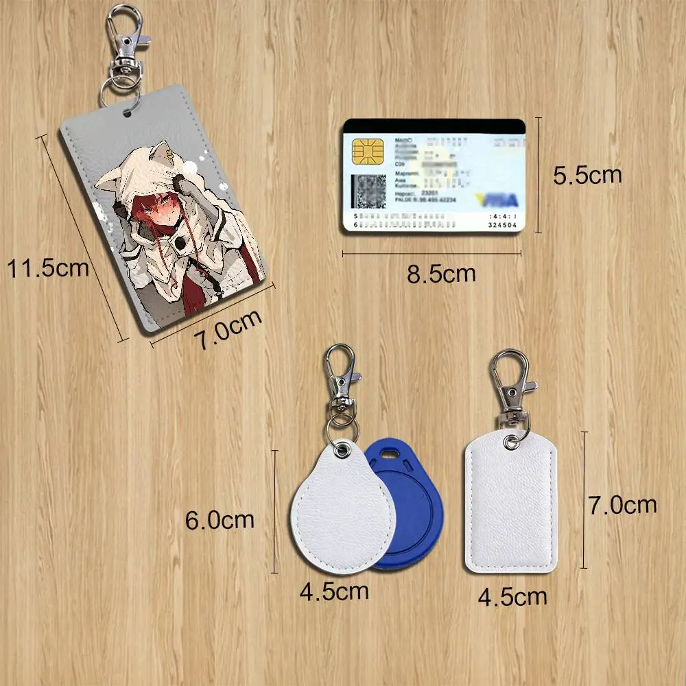 red Eris Boreas Greyrat Mushoku Tensei Card Holder With Keychain Executive Protection For Bank Credit Subway Bus Case