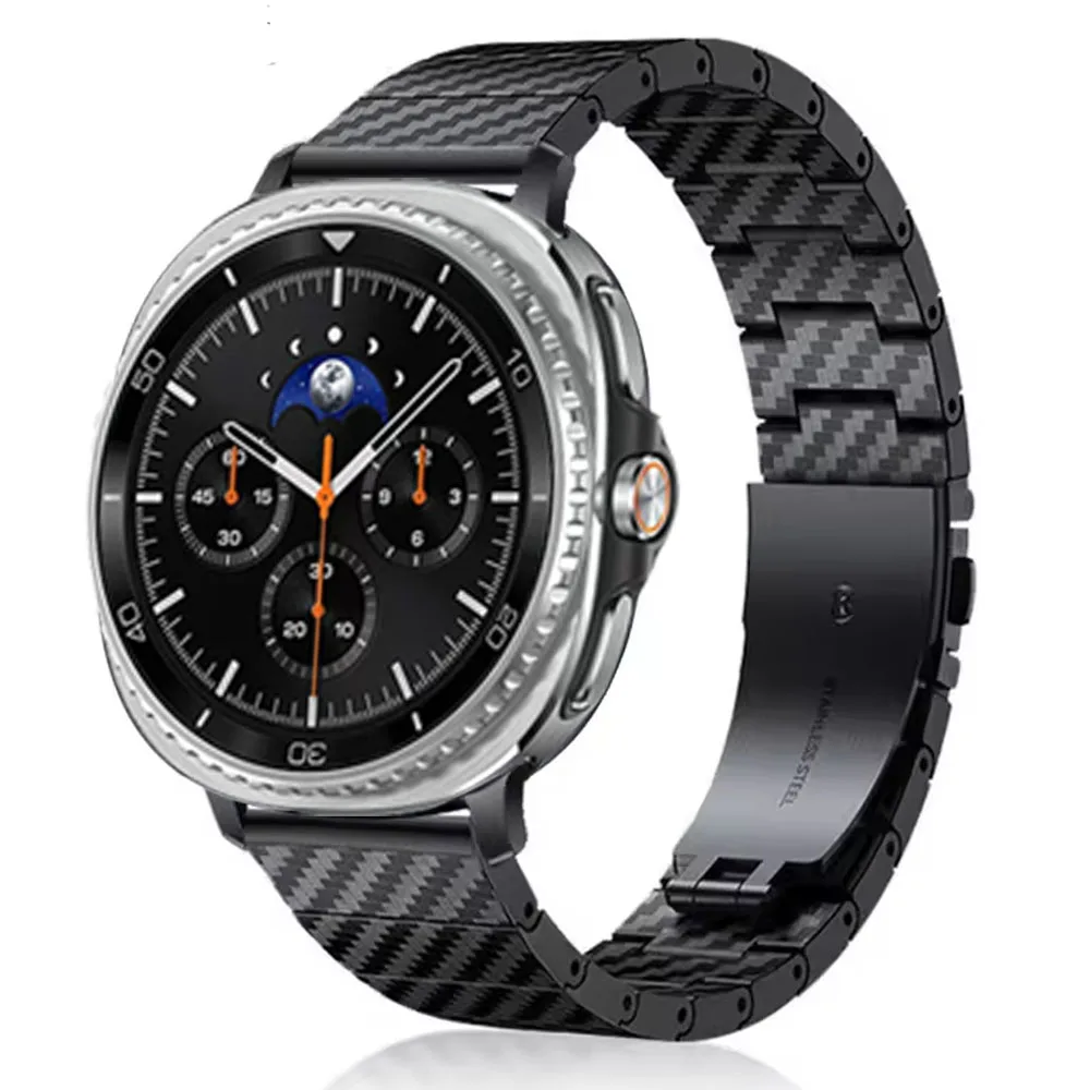 

Ремешок из углеродного волокна для Samsung Galaxy Watch 8 40 мм 44 мм 8 Классический ремешок 46 мм Мужской роскошный браслет для Galaxy Watch 8 Браслет
