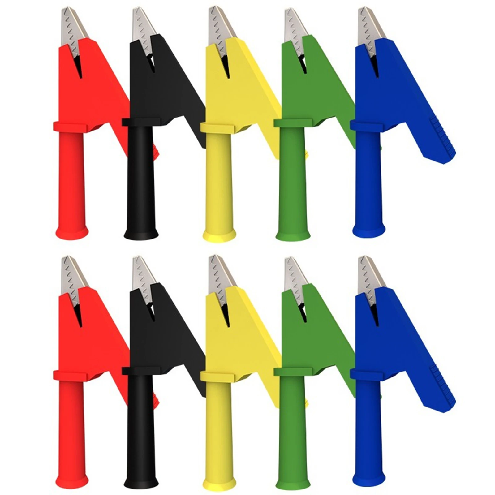 

10PCS Crocodile Clips Fully Insulated Safety Crocodile Clips Electrical Testing With 4MM Safety Crocodile Clamps Plug