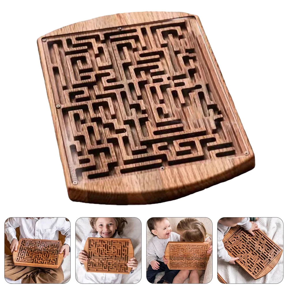 

Ball Maze Puzzle Wooden Board Magnetic Toys Bead Balances Pine Brain Teasers Game Child Children's