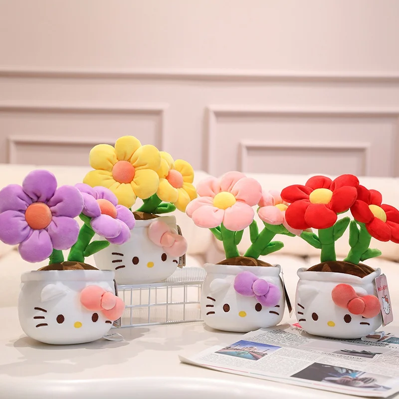 

Sanrio Bonsai Hellokitty Floral Plush Toys Cute Home Car Decoration Plush Bonsai Cartoon Hellokitty Small Stuffed Dolls