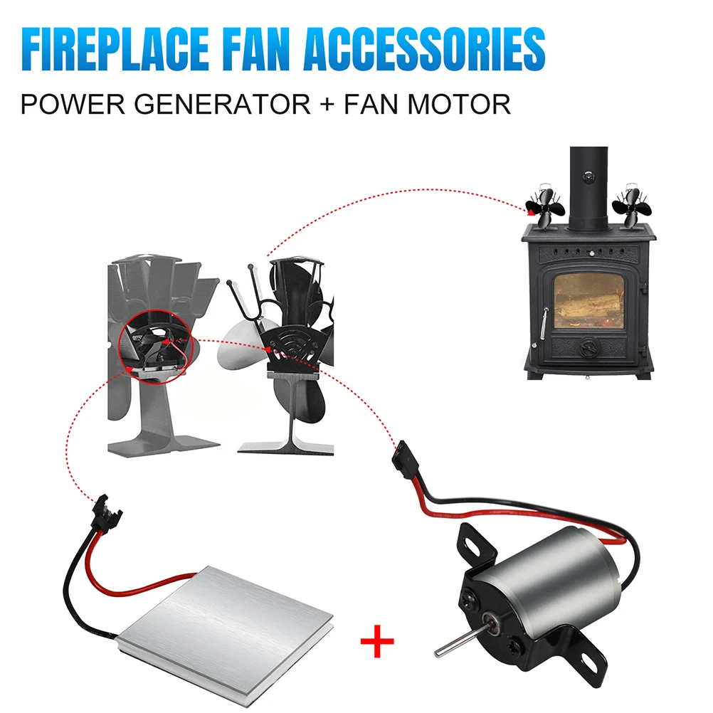 

1 set 1 Set Fireplace Fan Motor Generator Sheet Blower Accessories Repair Parts Alloy Long Life Eco-Friendly Strong