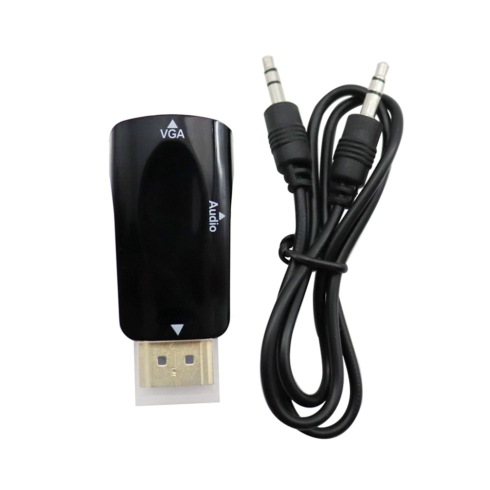 Adattatore convertitore HDMI compatibile con VGA cavo Audio converti HD Famale in Vga maschio per proiettore Display Computer portatile TV Box