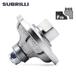SUBRILLI Vacuum Brazed Diamond Hand Profile Wheel D65 F20 Router Bit Edge Grinder For Marble Granite Stone M14 & 5/8-11 Thread