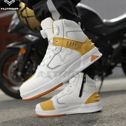Four Seasons Motorcycle Riding Shoes Breathable and Wear Resistant Knight Motorcycle Boots Genuine Leather Road Racing Boots