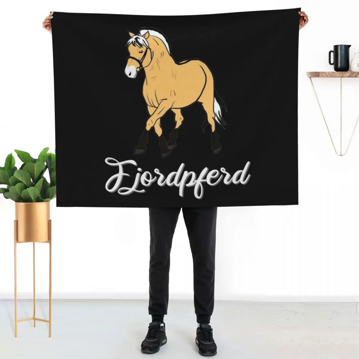 Norwegian fjord horse, fjordi, fjord, pony Throw Blanket Year Round Soft Comfortable Blanket for Home