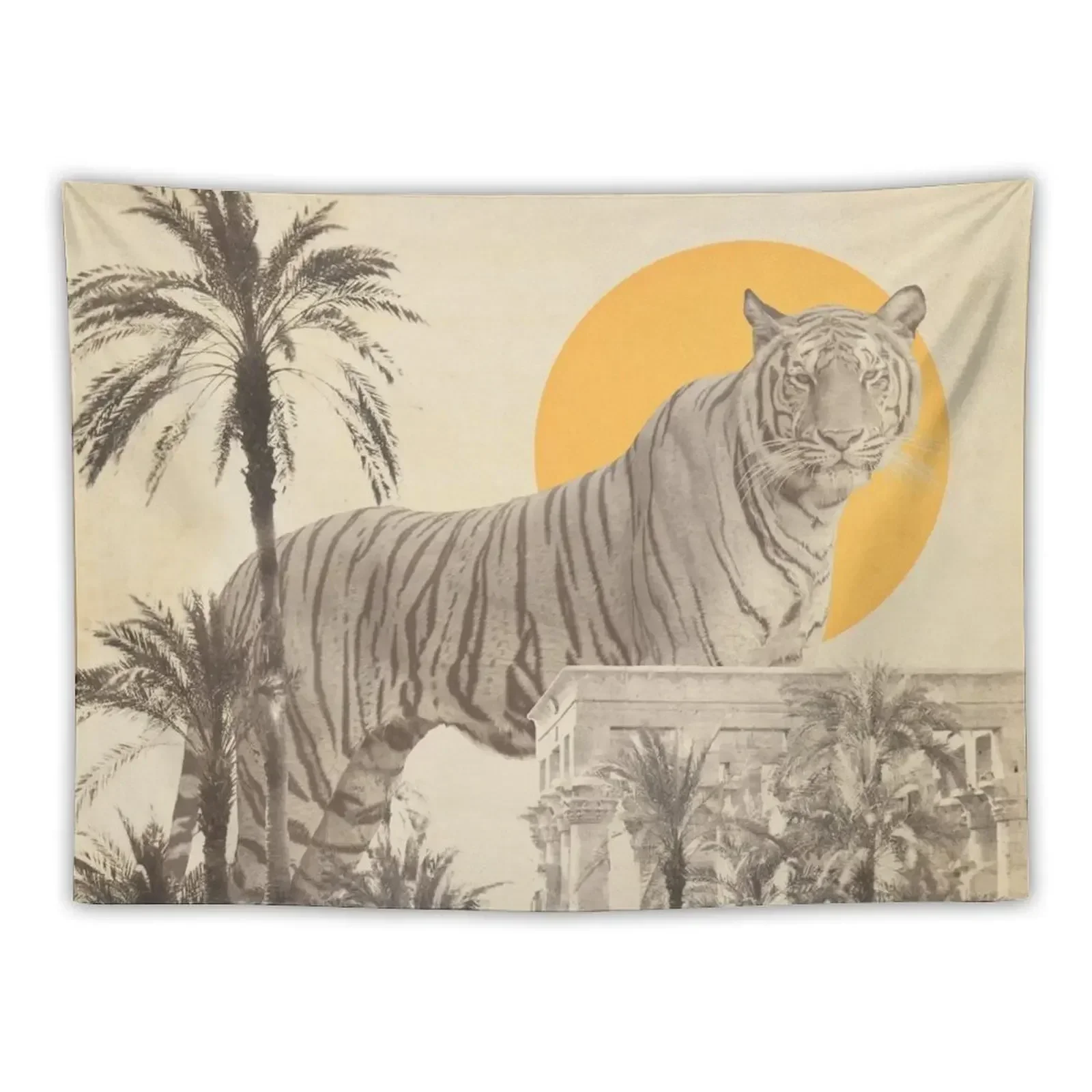 Giant Tiger in ruins Tapestry Bedrooms Decor Home Decor Aesthetic Outdoor Decor Wall Decorations Tapestry