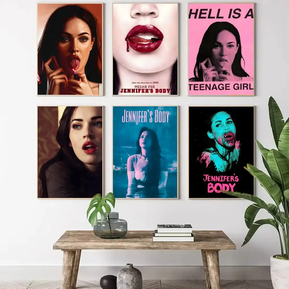 Pop Movie Jennifer Body Painting Calligraphy Canvas Poster Wall Art Aesthetic Home Decoration for Living Room