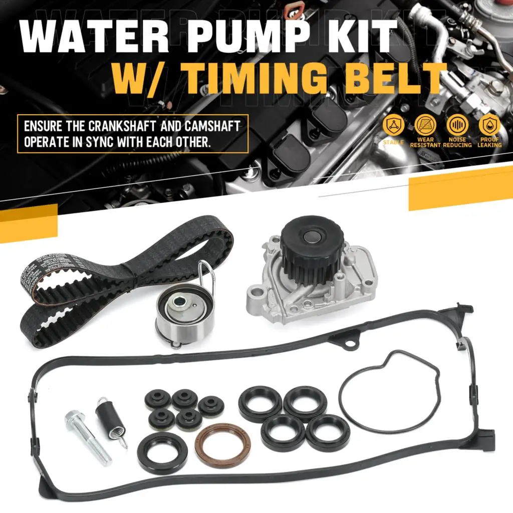 Timing Belt Water Pump Kit For Honda Civic 01-05 1.7L D17A7 D17A6 D17A2 D17A1 L4 SOHC 16 Valve Engine TCK312 TBK312 TB312K1