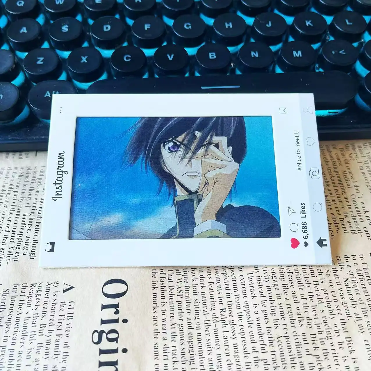 بطاقة عدسية ديناميكية من Code Geass Lelouch، حقيبة ظهر إبداعية، بطاقة بريدية قابلة للجمع، هدية صغيرة لعيد الميلاد وعيد الميلاد #3