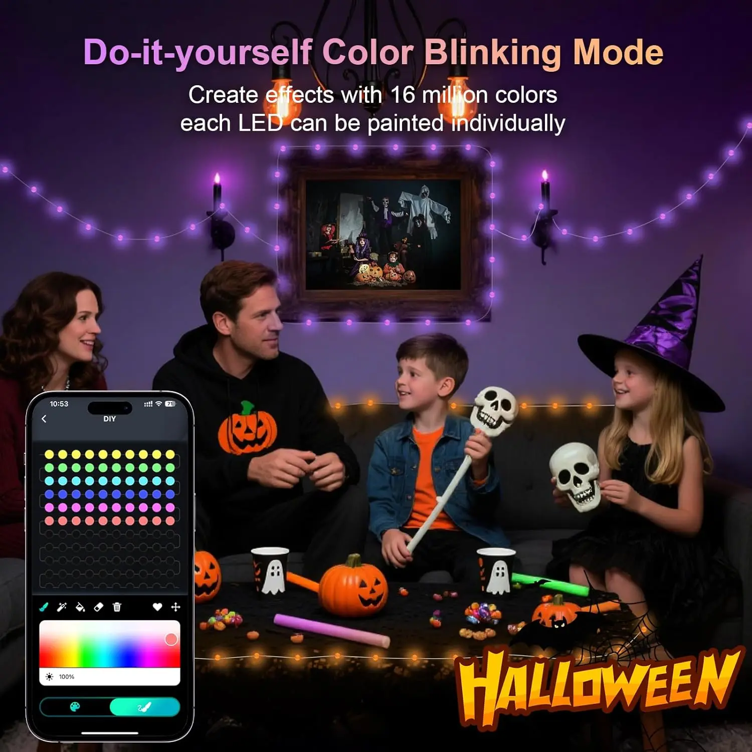 Smart String Light USB Powered Globe Fairy Light Bluetooth APP & Remote Control DIY Color Music Sync for Bedroom Christmas Tree