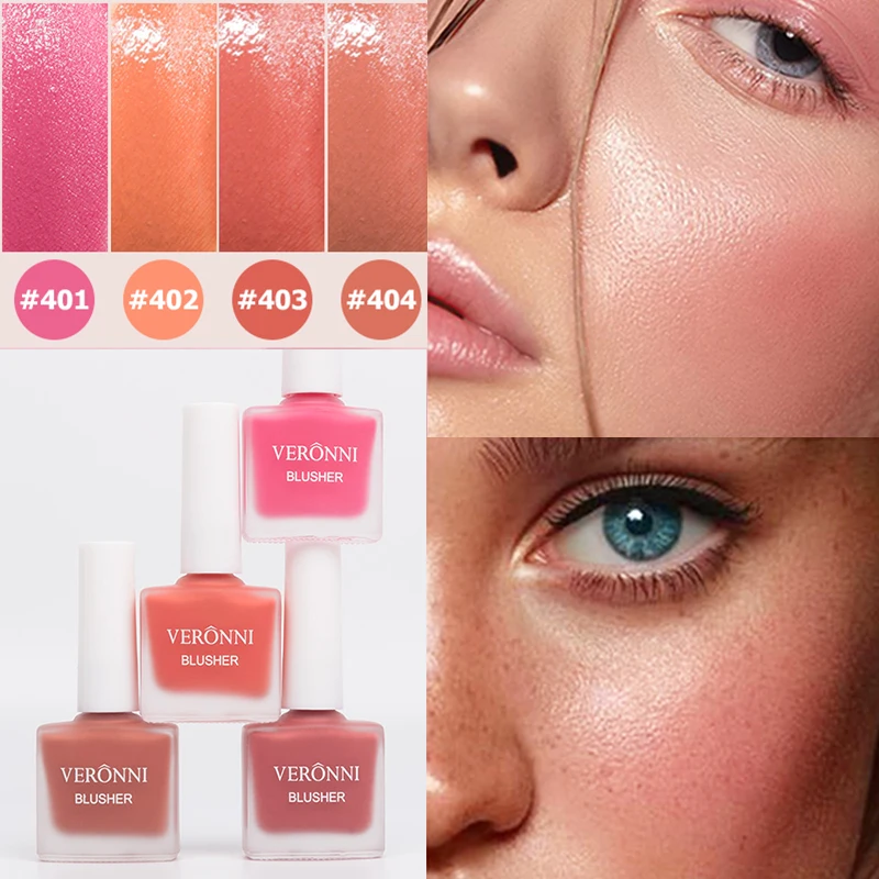 4 Colors Liquid Blush Waterproof Face Pink Velvet Matte Blusher Long-lasting Orange Silky Natural Contour Liquid Cheek Blush