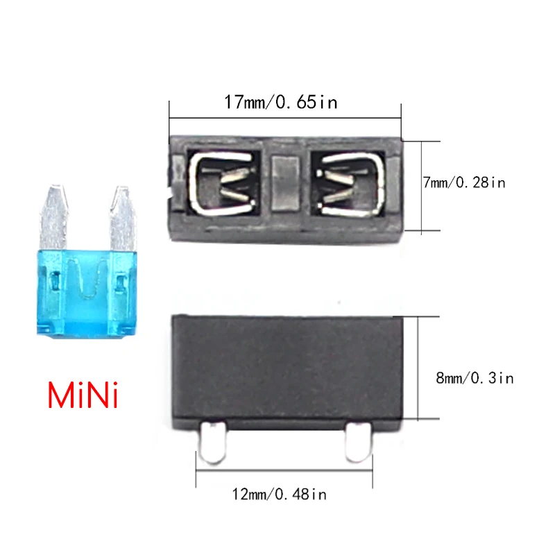 【10-5PCS】Micro Mini Small Medium 250V Car Blade Fuse Holder 4Pin Plastic Clip Fuse Seat PCB Panel Mount Insurance Blocks Safety