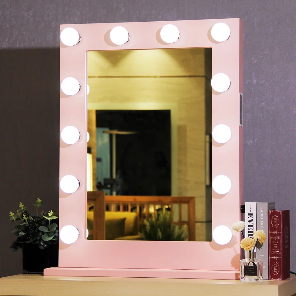 Wholesale Durable Dimmable  Tabletop Hollywood Smart Vanity Mirror Single Side LED Make Up Beauty Mirror