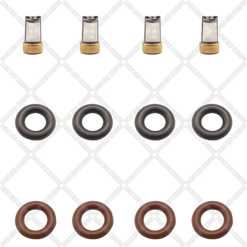 

4 set For Ford 4L3E-C5A 0280158044 Fuel Injector Service Repair Kit Filters Orings Seals Grommets