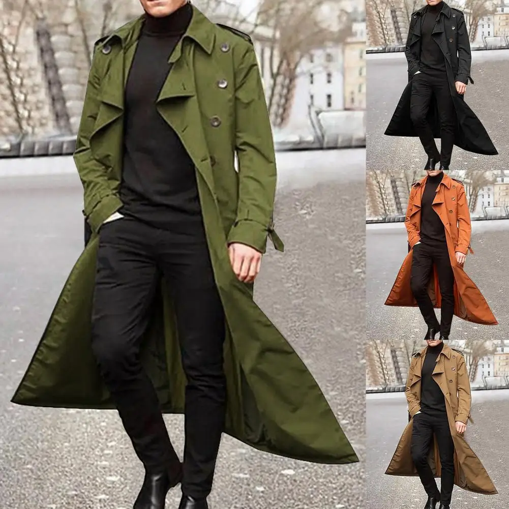 

Men Jacket Gorgeous Double-breasted Windbreaker Trench Coat Men Coat