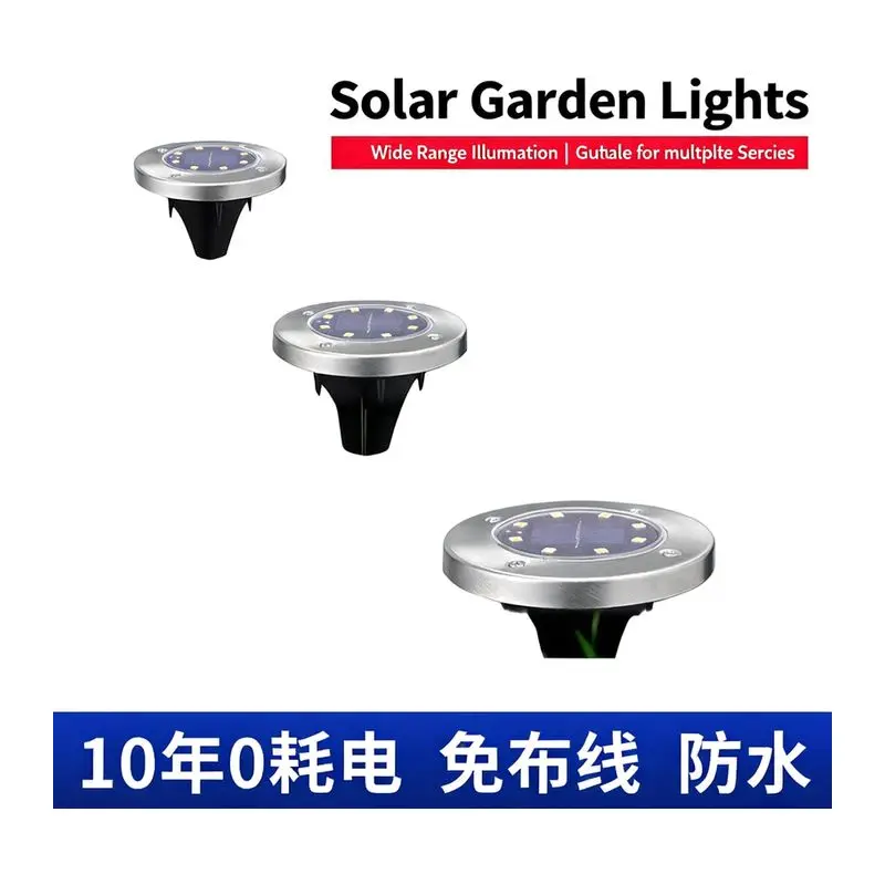Outdoor Garden Floor Plug Floor Light 8LED BuriedGarden Landscape Deck Waterproof Solar Buried