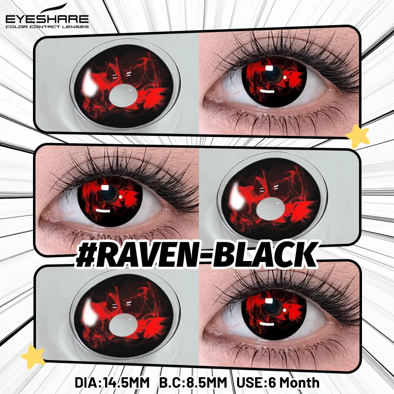 EYESHARE Anime-Zubehör Augenlinsen 1 Paar Cosplay Farbige Kontaktlinsen für Augen Verrücktes Halloween-Make-up Farbige Augenlinsen – Detail 10