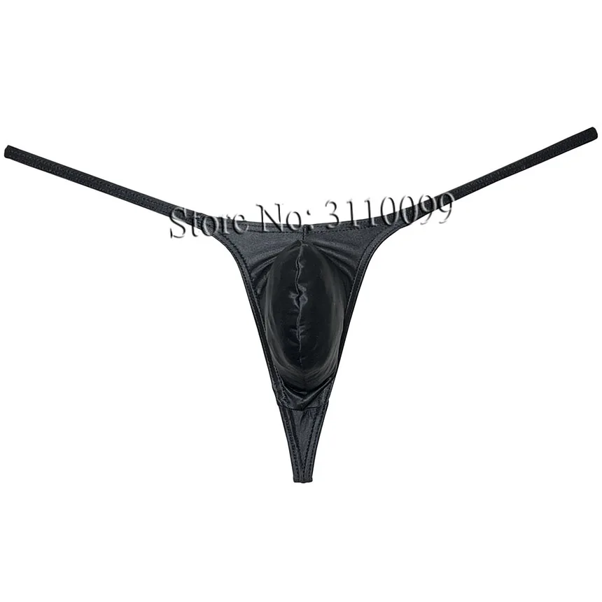 Men‘s Push-out G-string Tanga Enhance Pouch Bikini Thong Shiny T-back Lingerie Underwear