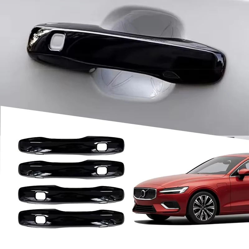 Für Volvo XC90 XC60 S90 V90 S60 V60 XC40 C40 EX40 EC40 Türgriff Türdekoration Außen Schwarz Autoaufkleber Autozubehör