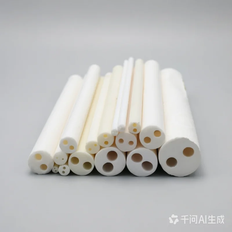 1PCS 1-8mm Alumina Ceramic Tube, 2-Hole Insulating Pipe 1500°C for Thermocouple Protection & Sensors