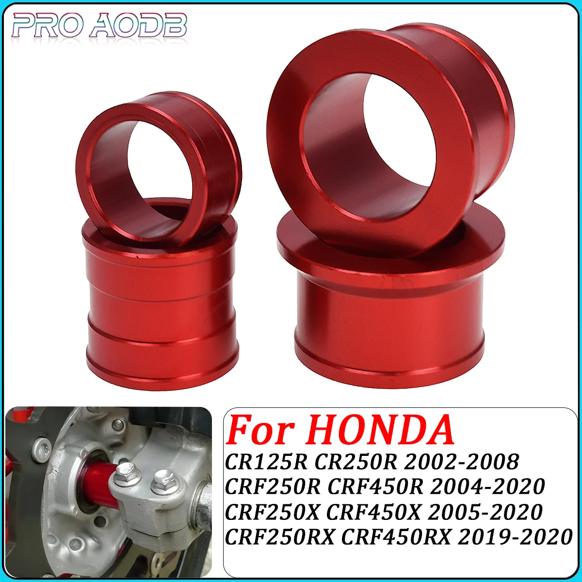 

CNC Front And Rear Wheel Hub Spacers Suit For HONDA CR125R CR250R CRF250R CRF450R CRF250X CRF450X CRF250RX CRF450RX Dirt Bike