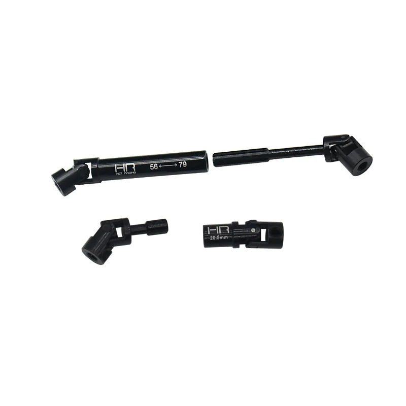 Hot Racing Metal Center Driveshaft Upgrade Hardened Steel Long+Short U-Joint for Axial SCX24 Deadbolt Replace Plastic AXI31611
