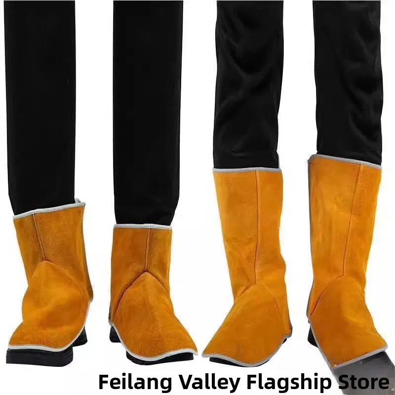 

Leather Welding Boot Covers Protection Leg Covers Fireproof Binding Shoes Covers for Welding Household Protective Goods