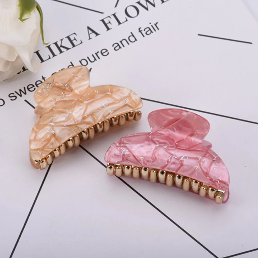 

4pcs Acrylic Clip Large Adjustable Jaw Clips Smooth Styling Tools Women Daily Wear Shower Face Cleaning Use Hair Clips For