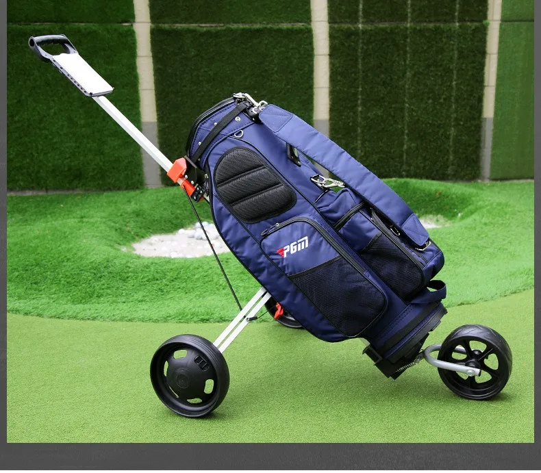 

PGM Ready to Ship Lightweight Aluminum 3-Wheel Golf Push Cart Portable Quick Open Foldable Golf Trolley for Outdoor Use