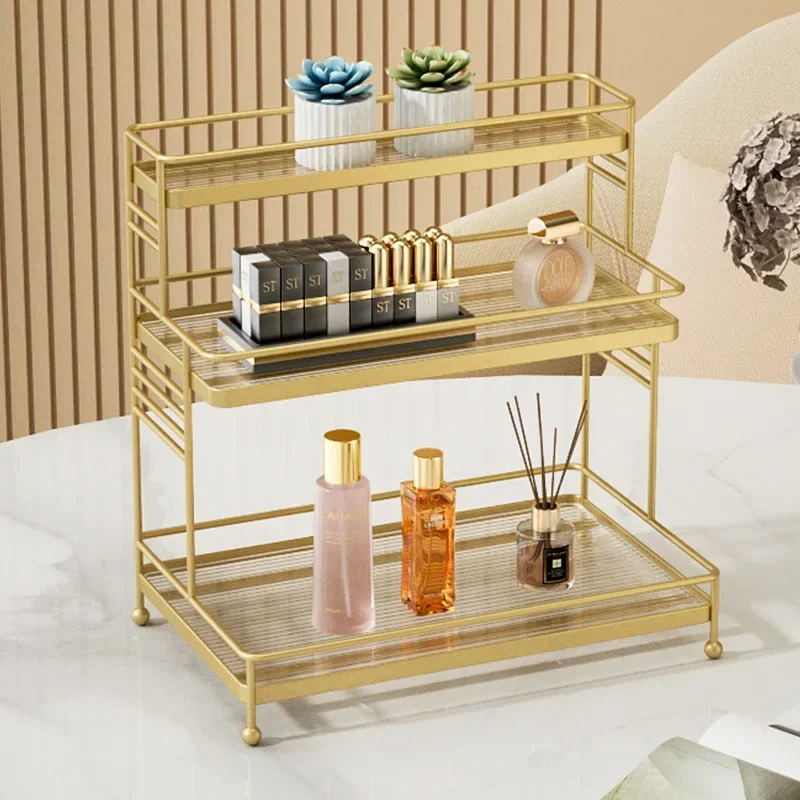 Bathroom Acrylic Storage Box, Bathroom Tabletop Comb, Cosmetics RackLight Luxury Bathroom Storage Rack,