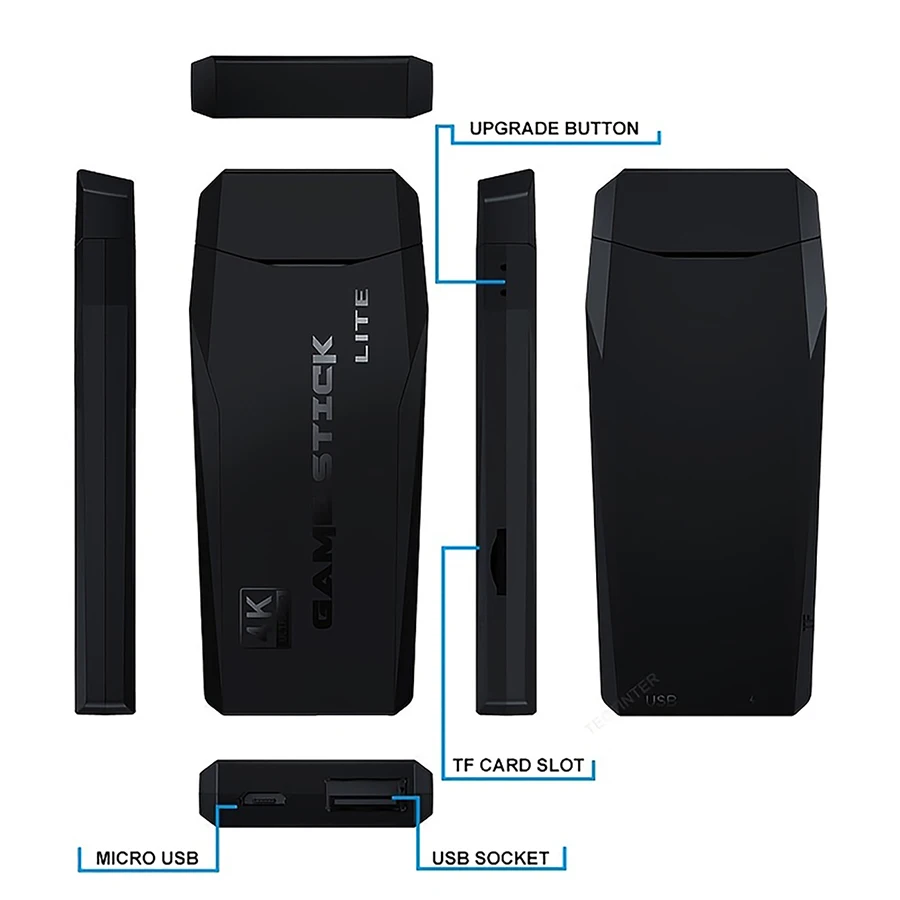 4K HD فيديو ذاكرة صغيرة عصا التوصيل والتشغيل محاكاة الحنين الكلاسيكية الرجعية لعبة وحدة التحكم للهدايا #5