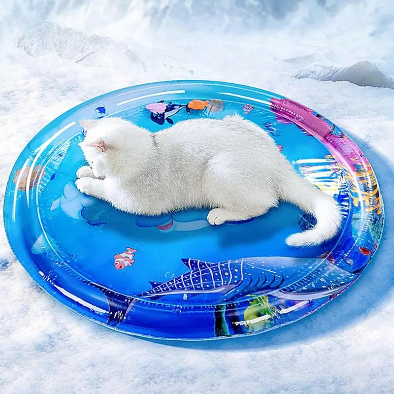 Water Sensory Play Mat Inflatable Water Mat For Cat And Dog Pet Playmat With Fish Sea Theme Sensory Toy Water