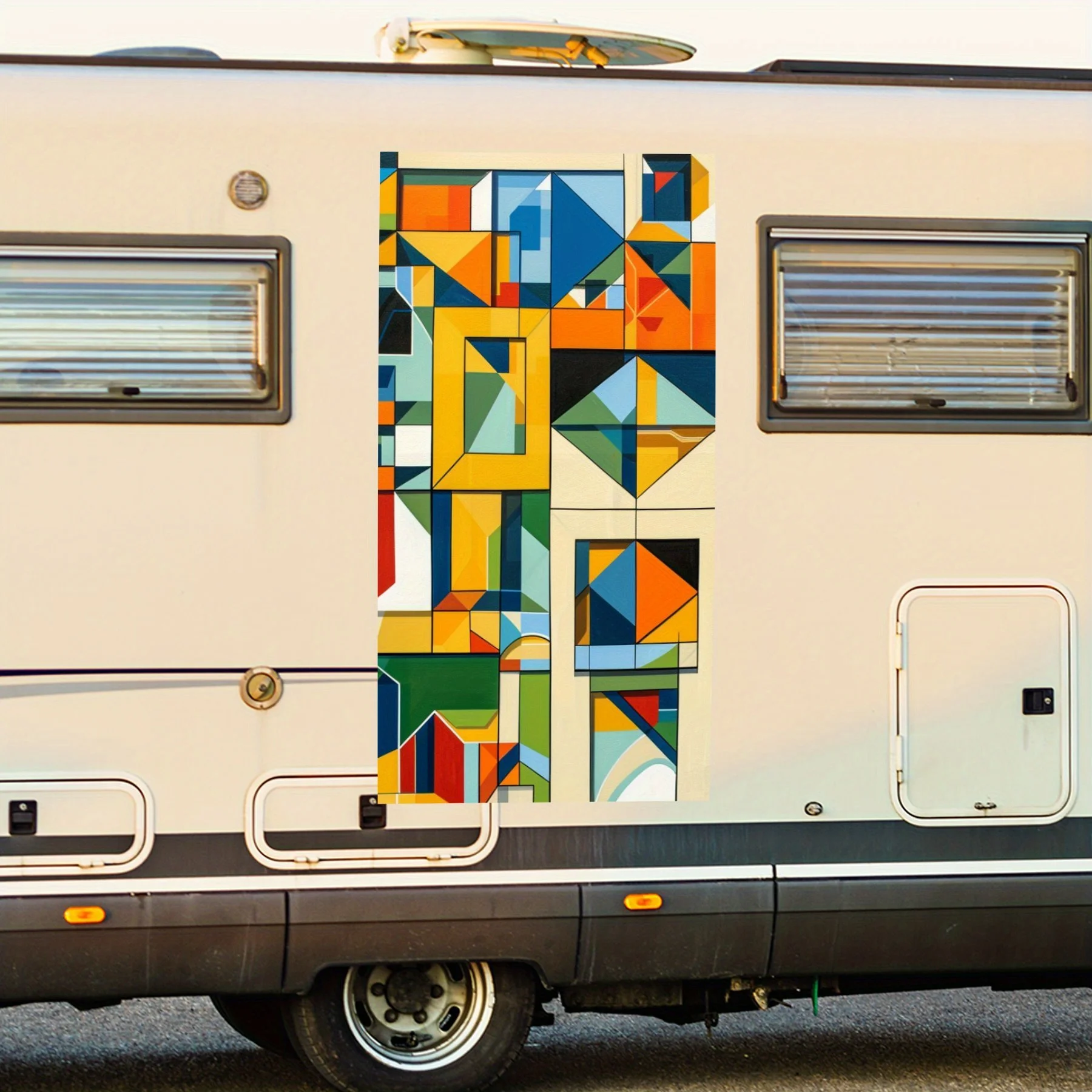 

Geometric Building Blocks Car Sticker,Vinyl Decal for motorhome car door, Waterproof Self-Adhesive Vinyl Stickers, Decoration Pr