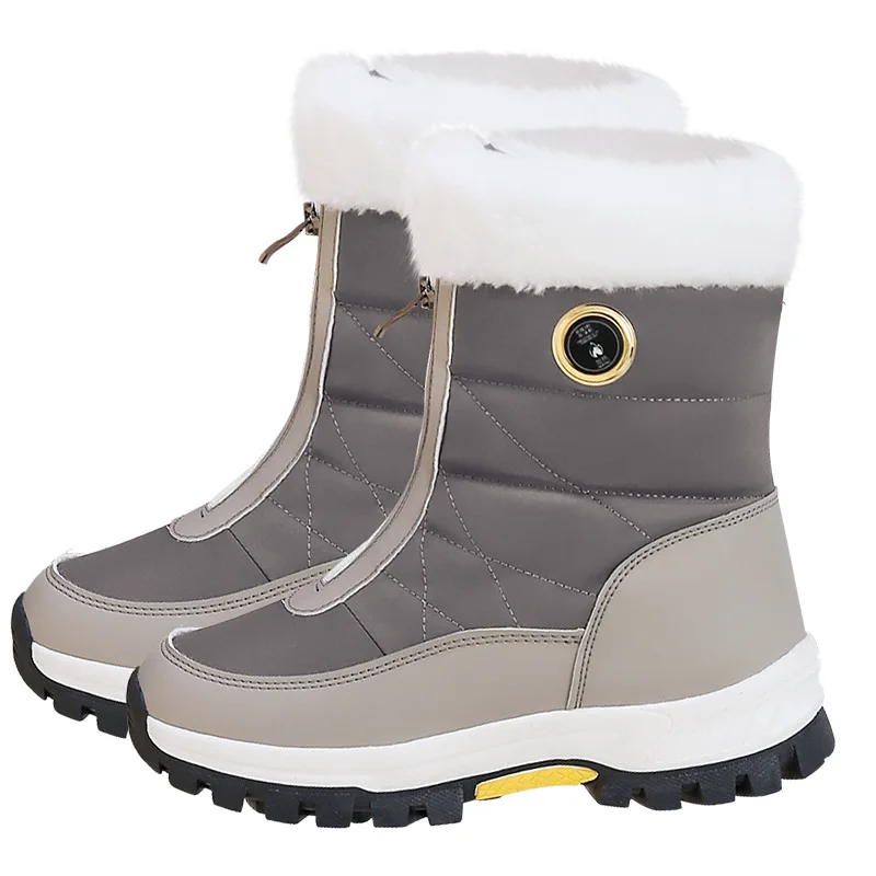 

Winter Heated Women’s Snow Boots - Rechargeable Electric Warm Boots, Heated Cotton Shoes with Warm Insoles