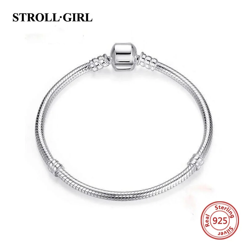 

Strollgirl 925 Sterling Silver Original Charms Bracelet&bangle Luxury Fashion Diy Jewelry Making for Women New Arrival