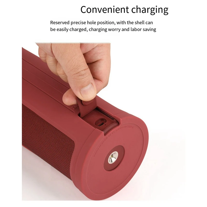 ل UE Boom 3 مكبر الصوت حافظة واقية سيليكون مع حلقة تسلق هوك حزام الكتف B