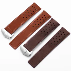 Real Calf Leather Suede Ventilate Watch Strap For Tag Heuer Aquaracer Carrera Watchband MONACO  Bracelet Men 20mm 22mm 24mm