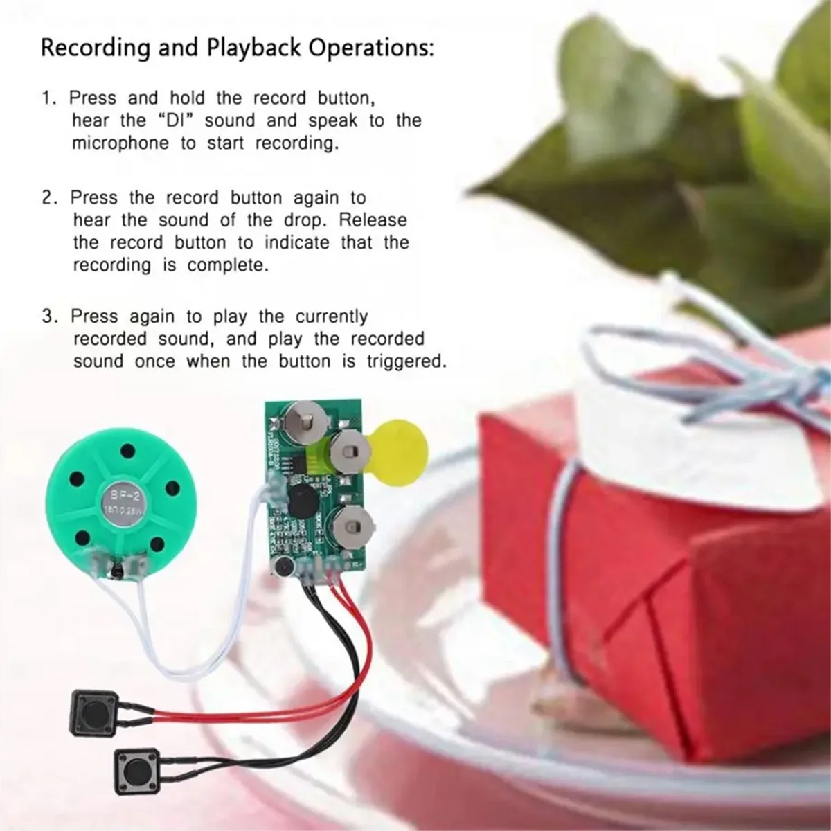 DIY Voice Module Card 4 Minutes Recording Playback Voice Sound Chip Voice Greeting Card for Holiday Luggage Replacement